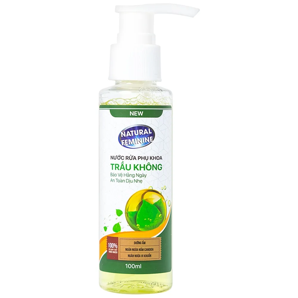 Hình ảnh Nước rửa phụ khoa Natural Feminine Trầu Không làm sạch vùng kín, dưỡng ẩm, khử mùi hôi (100ml)