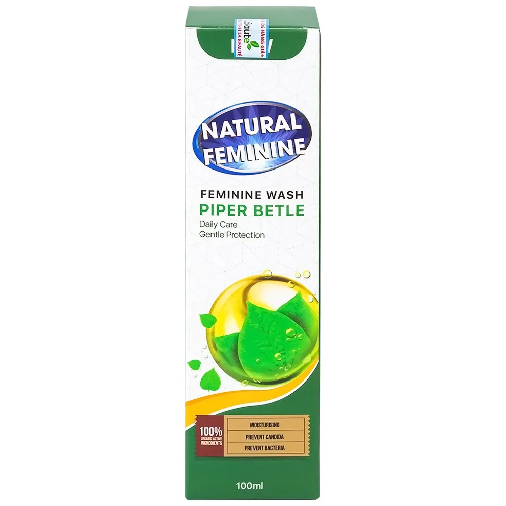 Hình ảnh Nước rửa phụ khoa Natural Feminine Trầu Không làm sạch vùng kín, dưỡng ẩm, khử mùi hôi (100ml)