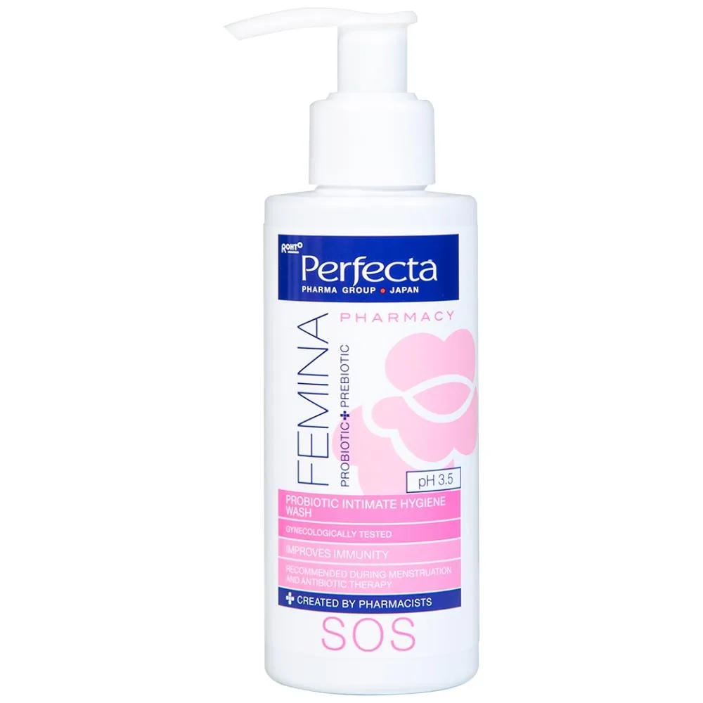 Hình ảnh Dung dịch vệ sinh phụ nữ Perfecta Pharmacy Femina SOS hỗ trợ giảm ngứa, kháng khuẩn (150ml)