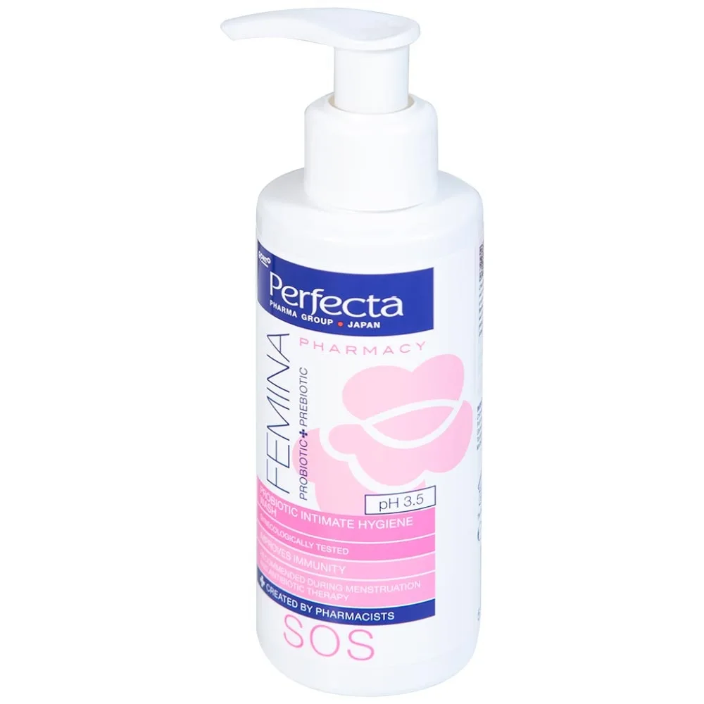 Hình ảnh Dung dịch vệ sinh phụ nữ Perfecta Pharmacy Femina SOS hỗ trợ giảm ngứa, kháng khuẩn (150ml)