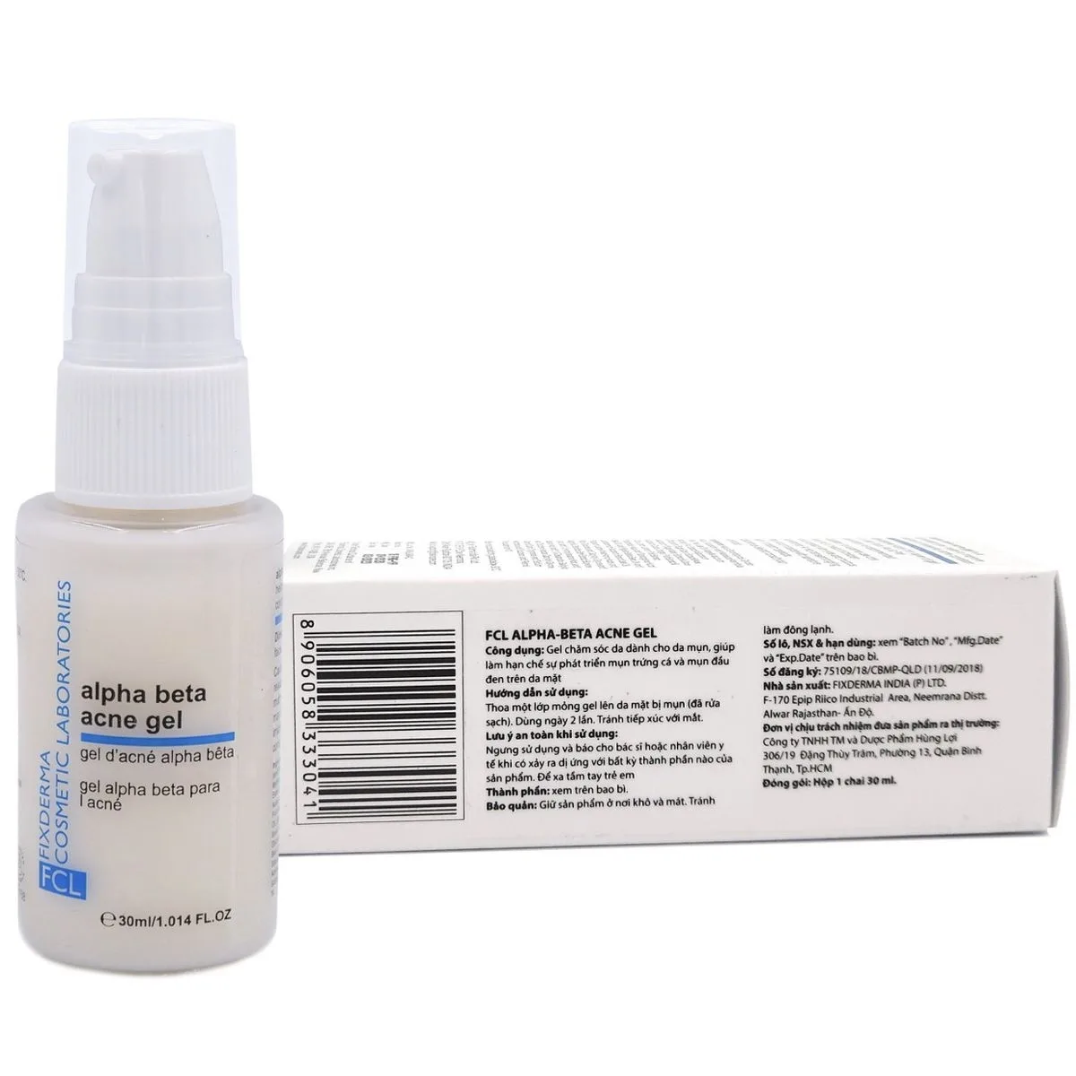 Hình ảnh Gel Fixderma FCL Alpha-Beta Acne dành chăm sóc da mụn, hạn chế mụn trứng cá, mụn đầu đen (30ml)