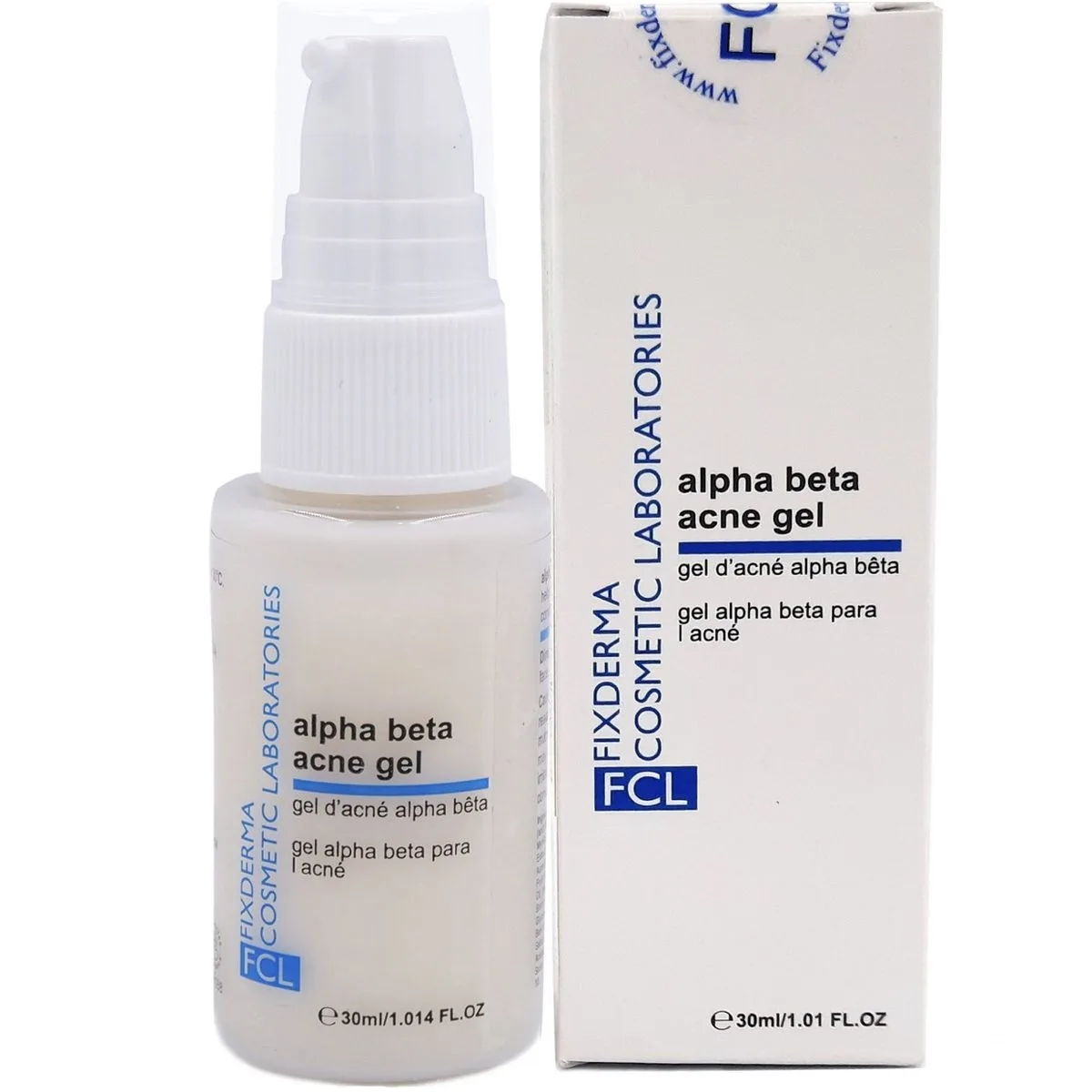 Hình ảnh Gel Fixderma FCL Alpha-Beta Acne dành chăm sóc da mụn, hạn chế mụn trứng cá, mụn đầu đen (30ml)