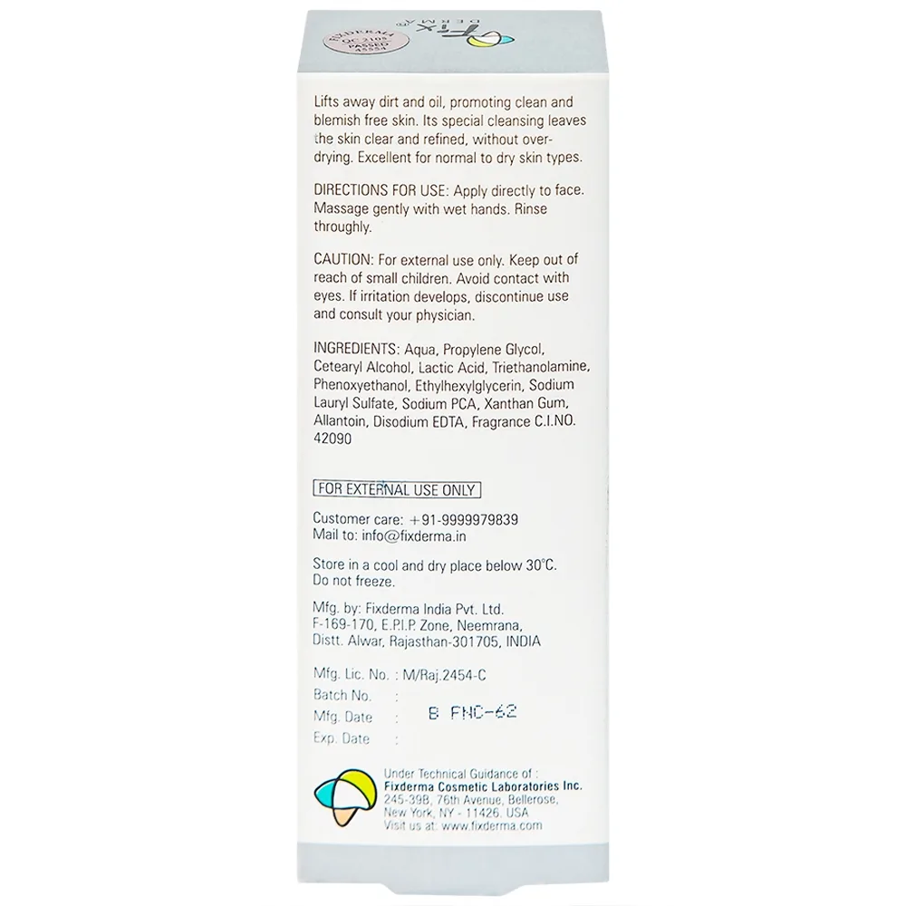 Hình ảnh Sữa rửa mặt Fixderma Non Drying Cleanser làm sạch sâu bụi bẩn, dầu nhờn và vi khuẩn (60g)