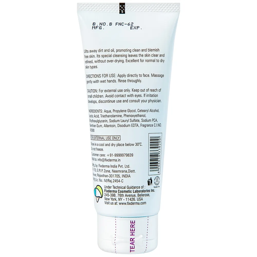 Hình ảnh Sữa rửa mặt Fixderma Non Drying Cleanser làm sạch sâu bụi bẩn, dầu nhờn và vi khuẩn (60g)