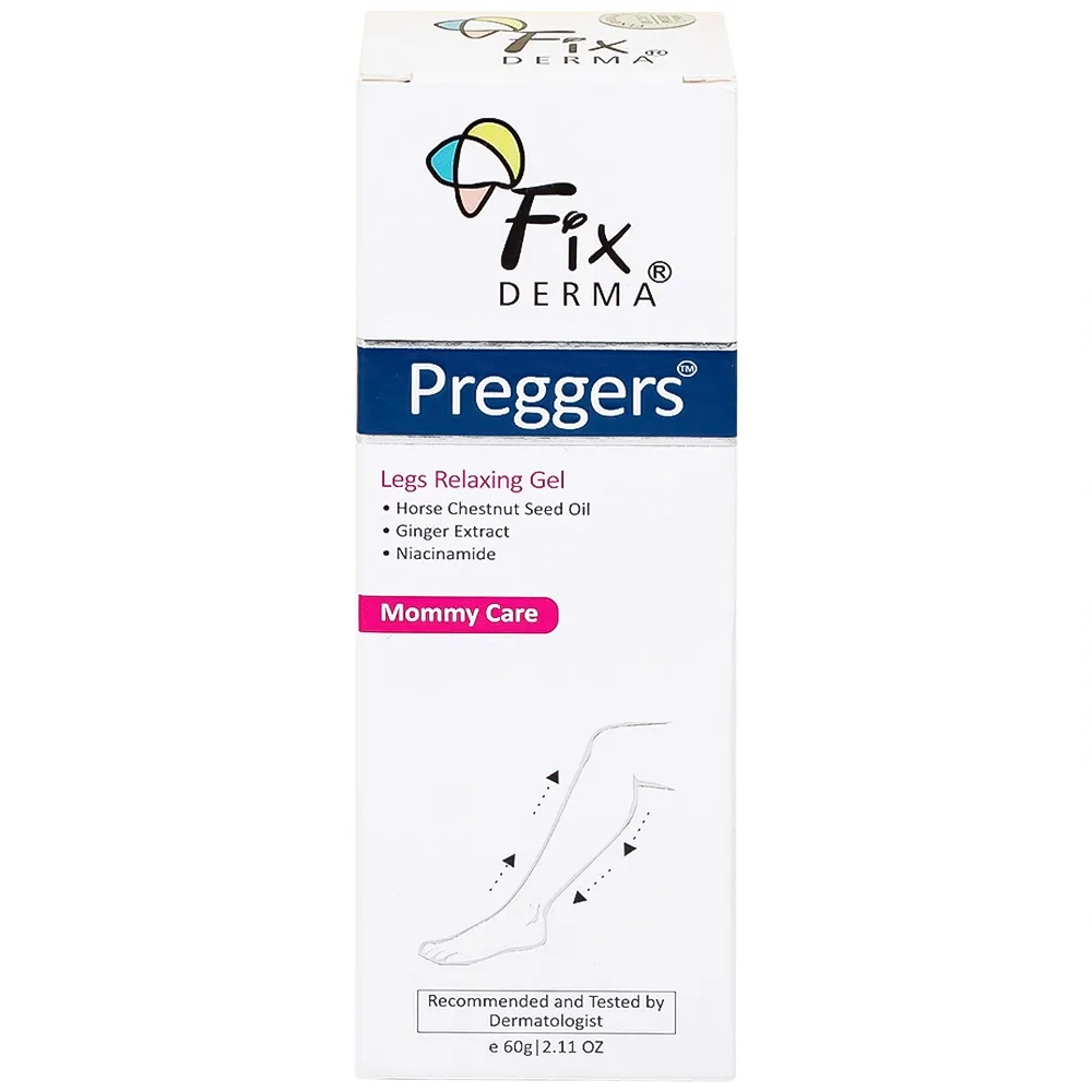 Hình ảnh Gel Preggers Leg Relaxing 60g Fixderma dưỡng ẩm, giảm chuột rút, phù nề, giãn tĩnh mạch chân cho bà bầu 