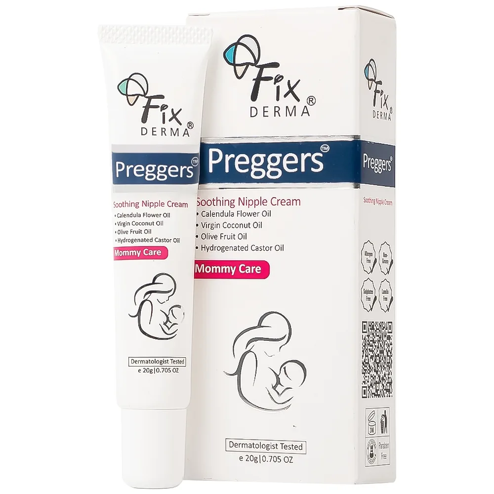 Hình ảnh Kem Preggers Soothing Nipple Cream Fixderma hỗ trợ dưỡng ẩm, phục hồi, làm dịu núm vú bị khô (20g)