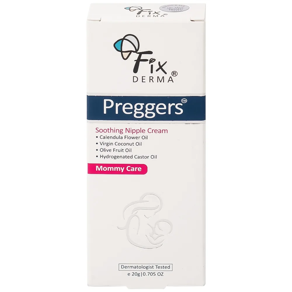 Hình ảnh Kem Preggers Soothing Nipple Cream Fixderma hỗ trợ dưỡng ẩm, phục hồi, làm dịu núm vú bị khô (20g)