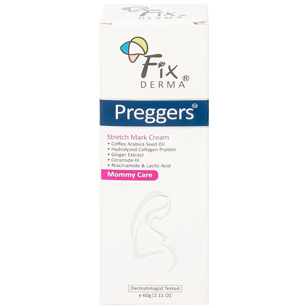 Hình ảnh Kem bôi da Fixderma Preggers Stretch Mark Cream dưỡng ẩm, giảm rạn da cho phụ nữ mang thai và sau sinh (60g)