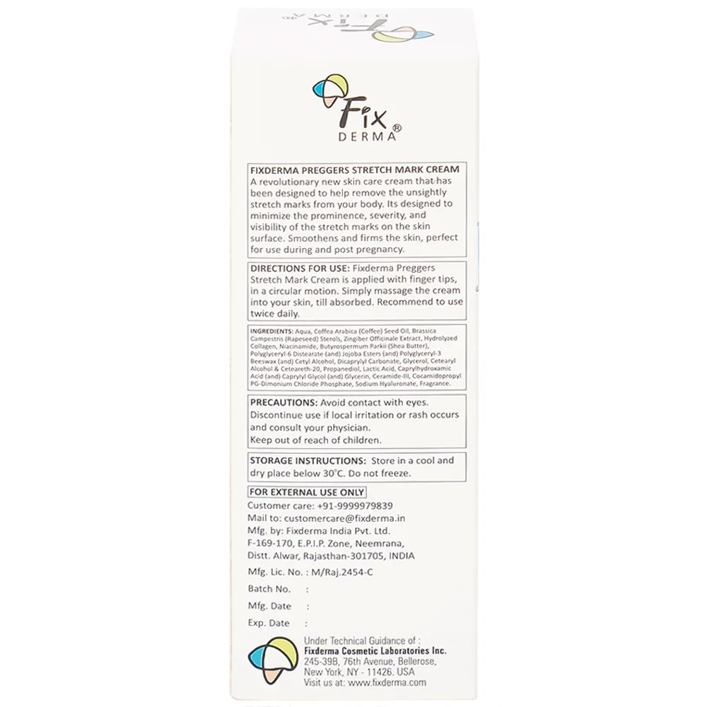 Hình ảnh Kem bôi da Fixderma Preggers Stretch Mark Cream dưỡng ẩm, giảm rạn da cho phụ nữ mang thai và sau sinh (60g)