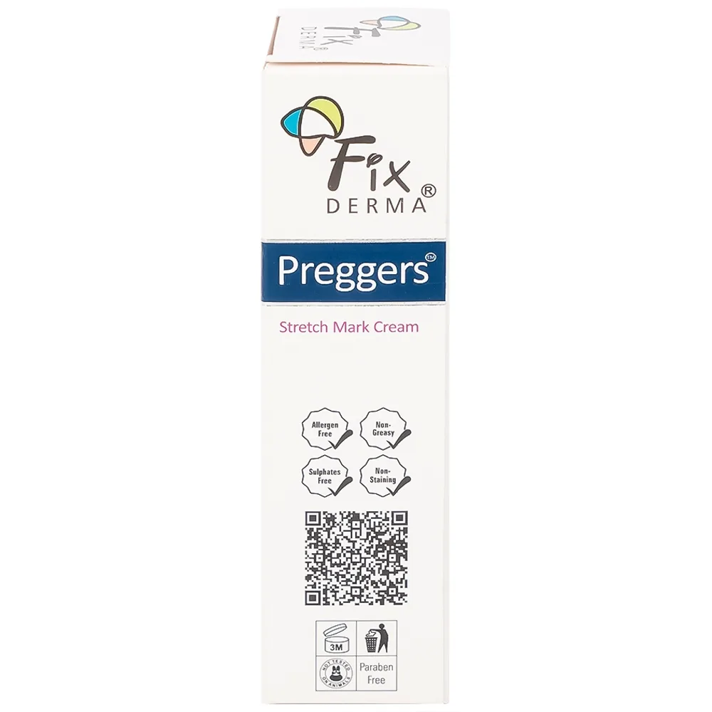 Hình ảnh Kem bôi da Fixderma Preggers Stretch Mark Cream dưỡng ẩm, giảm rạn da cho phụ nữ mang thai và sau sinh (60g)
