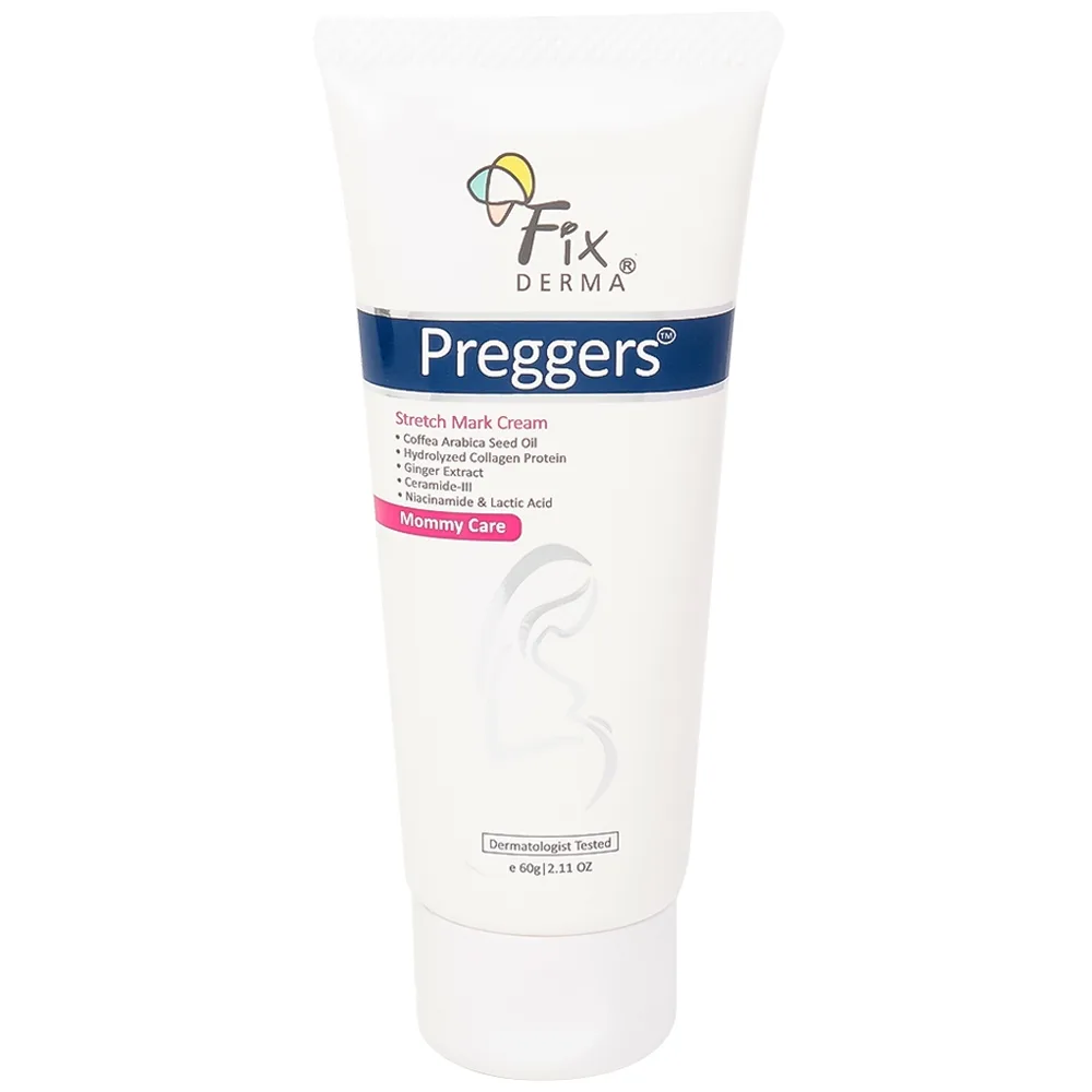 Hình ảnh Kem bôi da Fixderma Preggers Stretch Mark Cream dưỡng ẩm, giảm rạn da cho phụ nữ mang thai và sau sinh (60g)