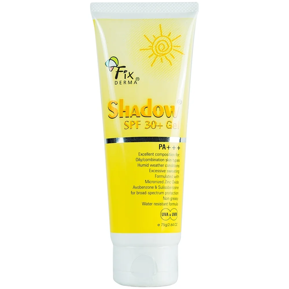 Hình ảnh Gel chống nắng Fixderma Shadow SPF30+ PA+++ dành cho da nhờn, hỗn hợp, da ra nhiều mồ hôi (75g)