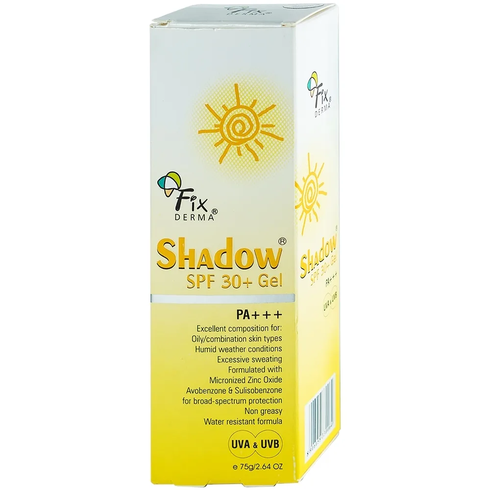 Hình ảnh Gel chống nắng Fixderma Shadow SPF30+ PA+++ dành cho da nhờn, hỗn hợp, da ra nhiều mồ hôi (75g)