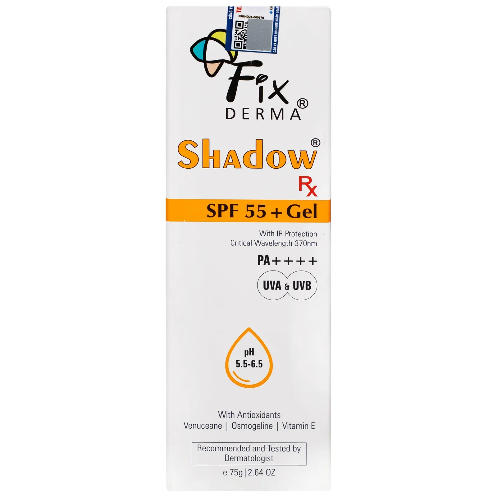Hình ảnh Kem chống nắng Fixderma Shadow SPF 55+ Gel 75g giúp bảo vệ da khỏi tác động của ánh nắng và tia IR