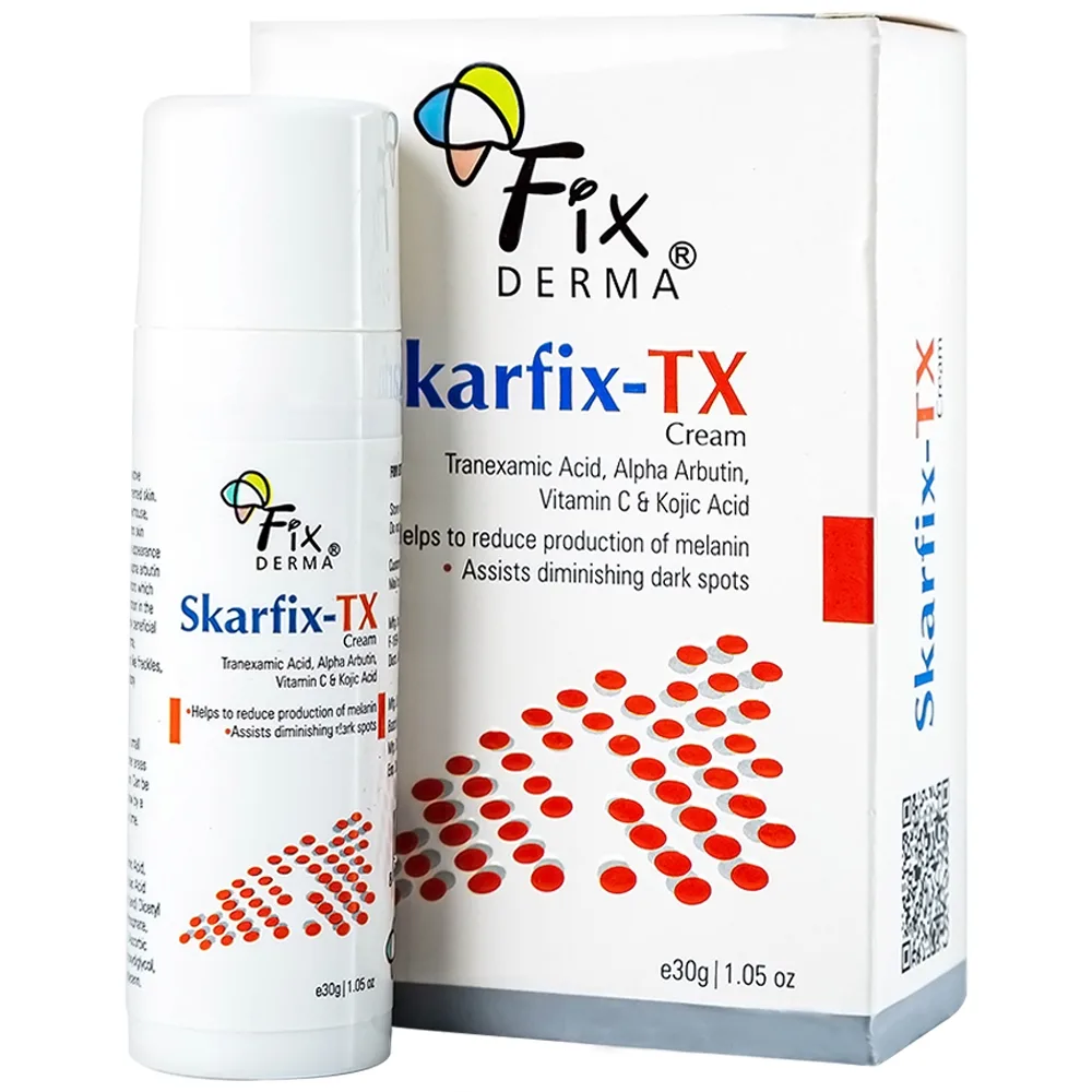 Hình ảnh Kem Fixderma Skarfix-TX Cream hỗ trợ làm mờ vết thâm, đốm đen, nám (30g)