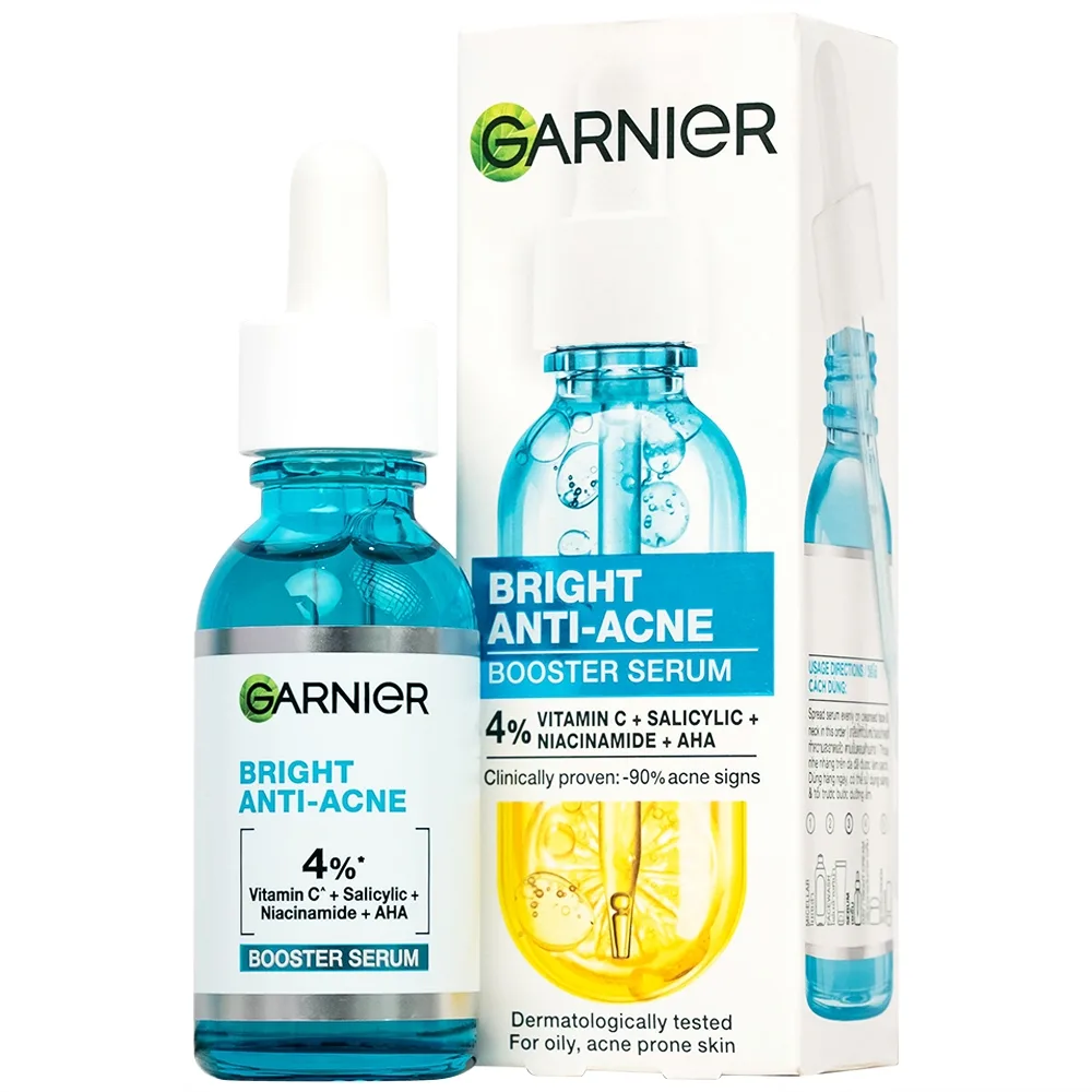 Hình ảnh Dưỡng chất giảm mụn sáng da Garnier Skin Naturals Bright Complete Anti-acne Booster Serum (30ml)