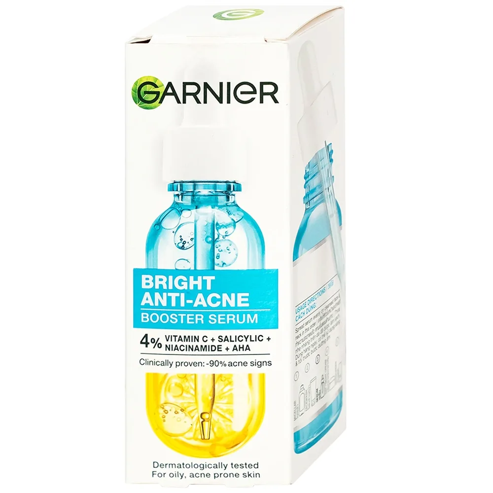Hình ảnh Dưỡng chất giảm mụn sáng da Garnier Skin Naturals Bright Complete Anti-acne Booster Serum (30ml)