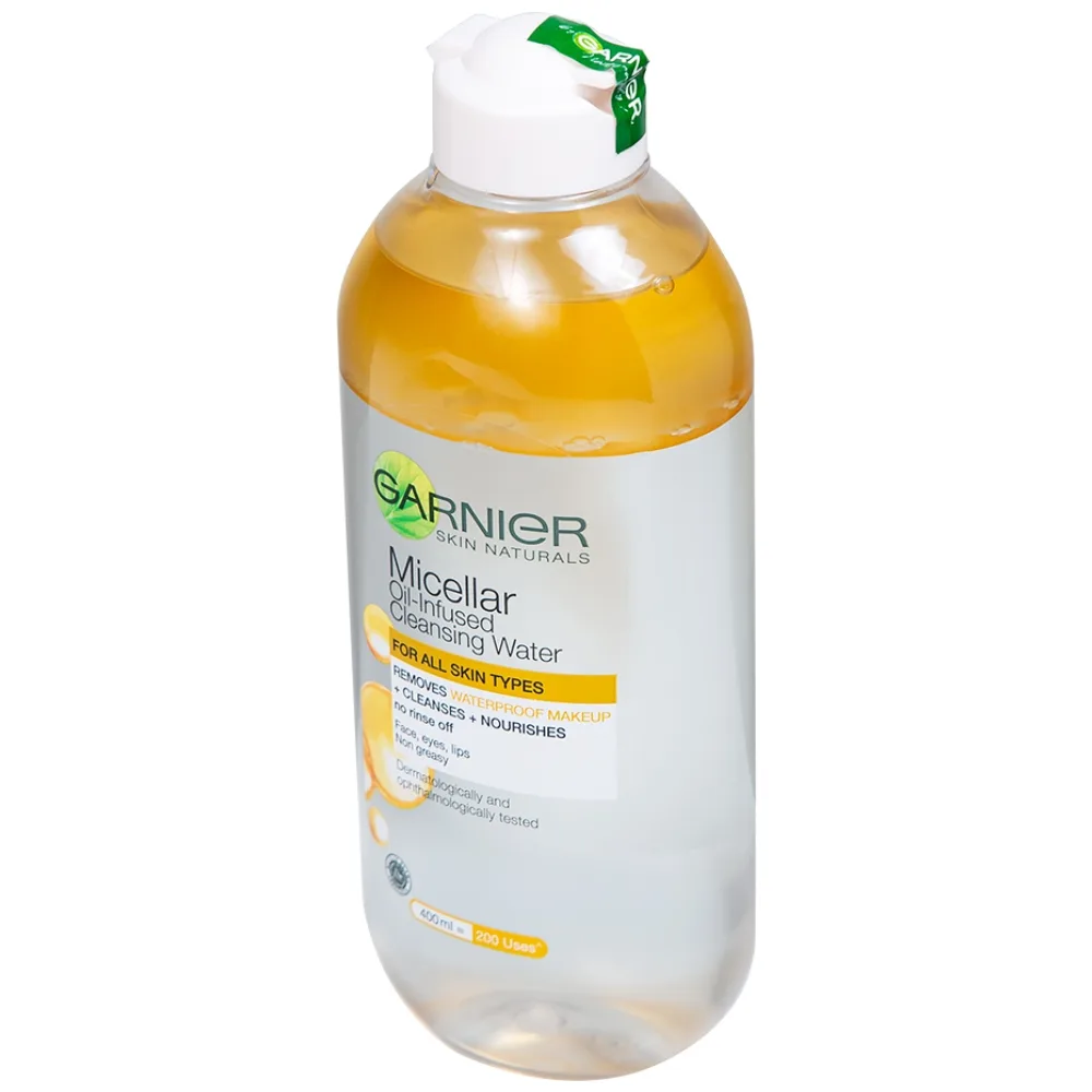 Hình ảnh Nước tẩy trang Garnier Micellar Oil-infused Cleansing Water giúp làm sạch da và lấy đi bụi bẩn, cặn trang điểm và dầu thừa (400ml)