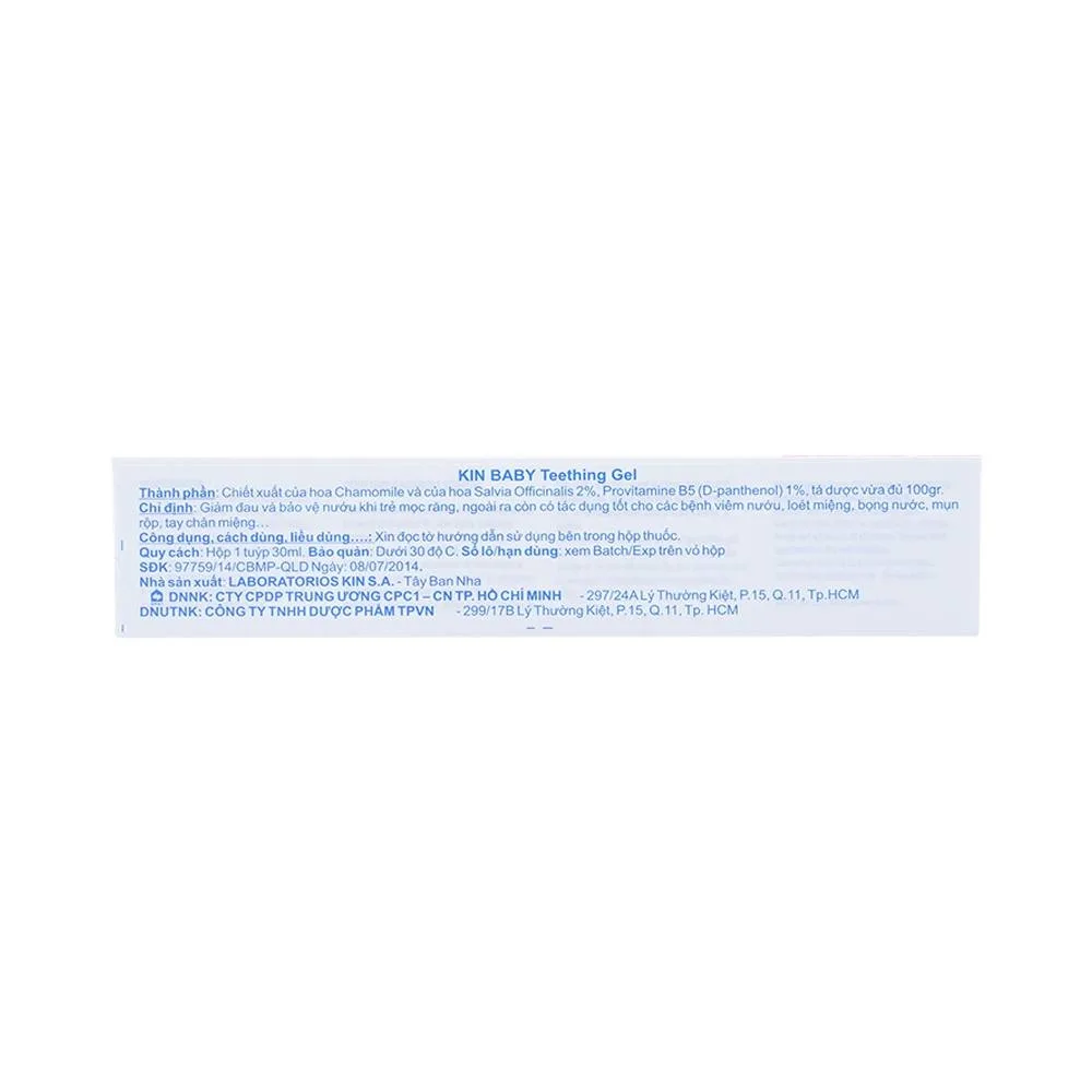 Hình ảnh Gel bôi giảm đau mọc răng cho trẻ em Kin Baby Teething 30ml