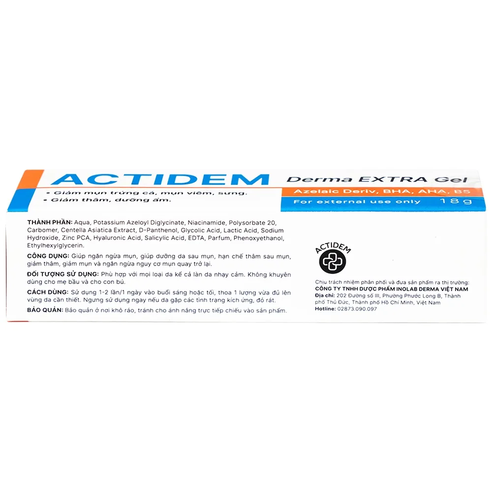 Hình ảnh Kem bôi da Actidem Derma Extra Gel 18g ngăn ngừa mụn, dưỡng da và hạn chế thâm sau mụn