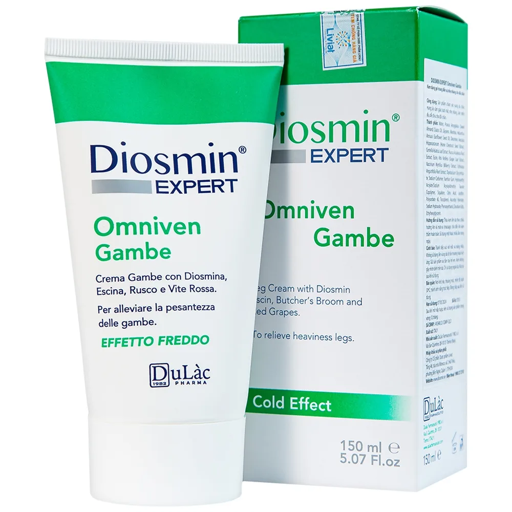 Hình ảnh Gel Diosmin Expert Omniven Gambe hỗ trợ phục hồi tình trạng suy giãn tĩnh mạch chân (150ml)