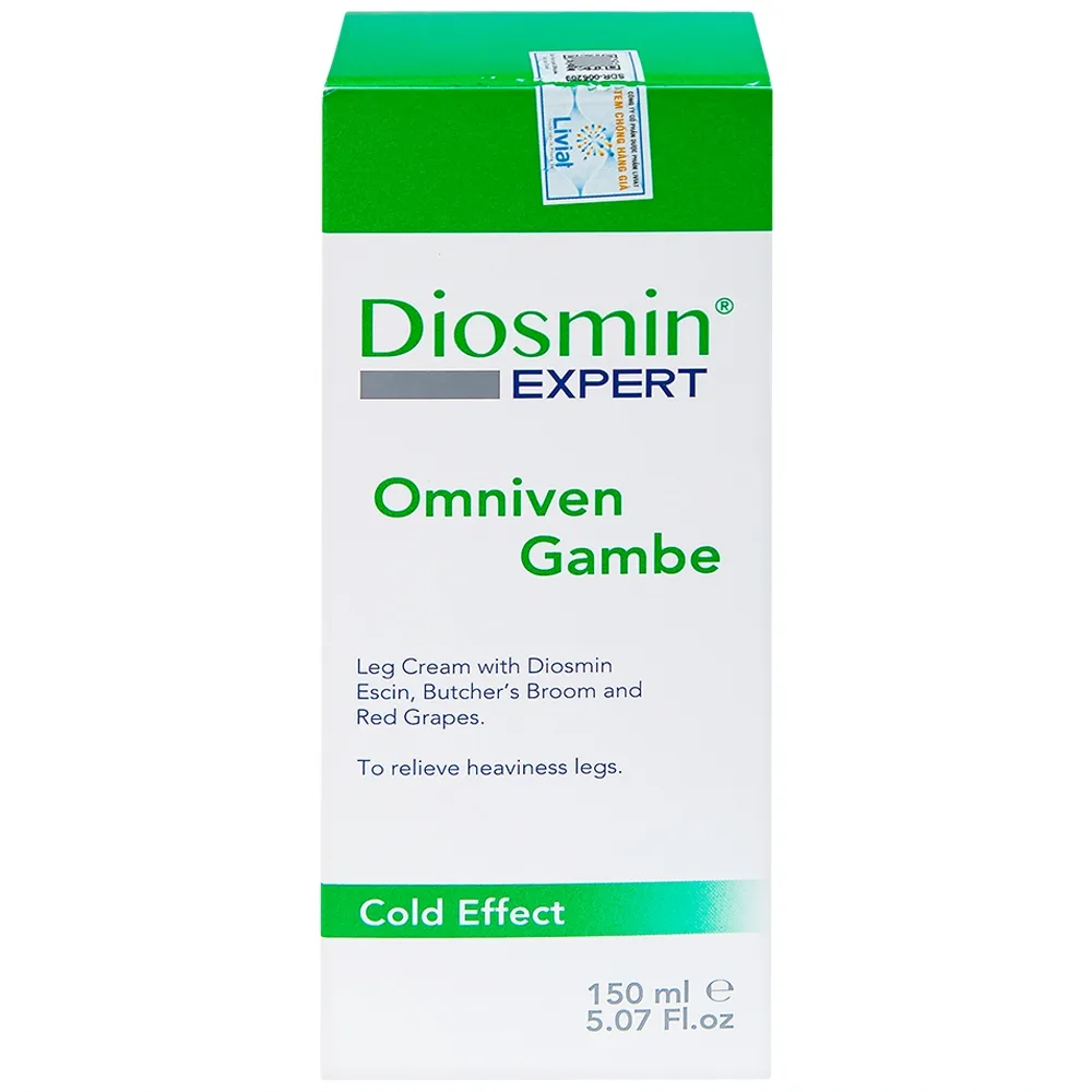 Hình ảnh Gel Diosmin Expert Omniven Gambe hỗ trợ phục hồi tình trạng suy giãn tĩnh mạch chân (150ml)