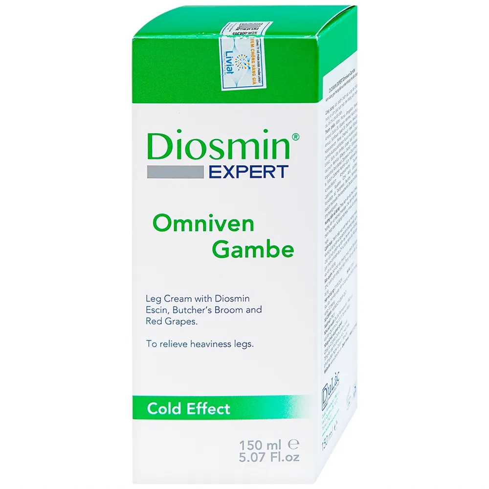 Hình ảnh Gel Diosmin Expert Omniven Gambe hỗ trợ phục hồi tình trạng suy giãn tĩnh mạch chân (150ml)