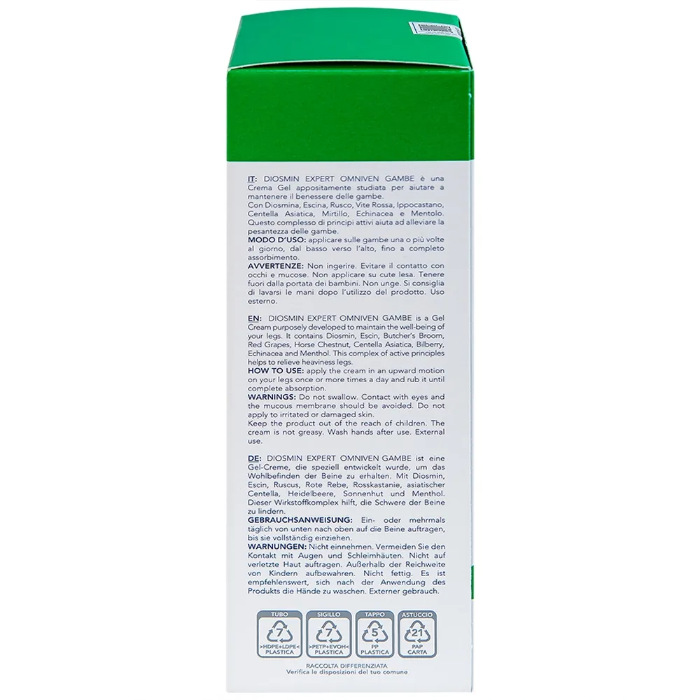 Hình ảnh Gel Diosmin Expert Omniven Gambe hỗ trợ phục hồi tình trạng suy giãn tĩnh mạch chân (150ml)