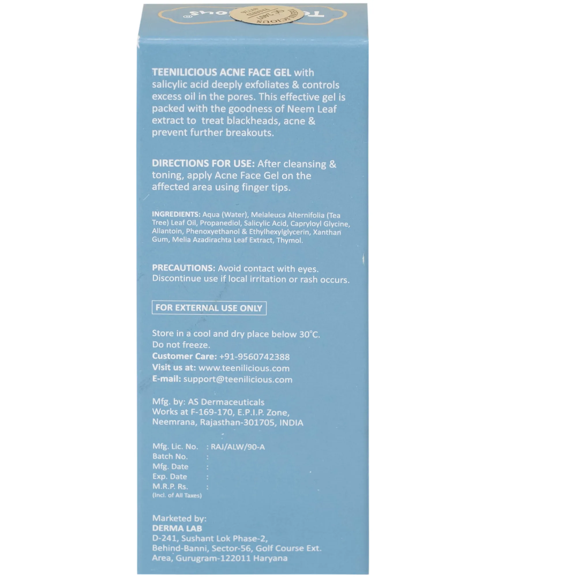 Hình ảnh Gel bôi ngừa mụn đầu đen, đầu trắng Teenilicious hộp 15g