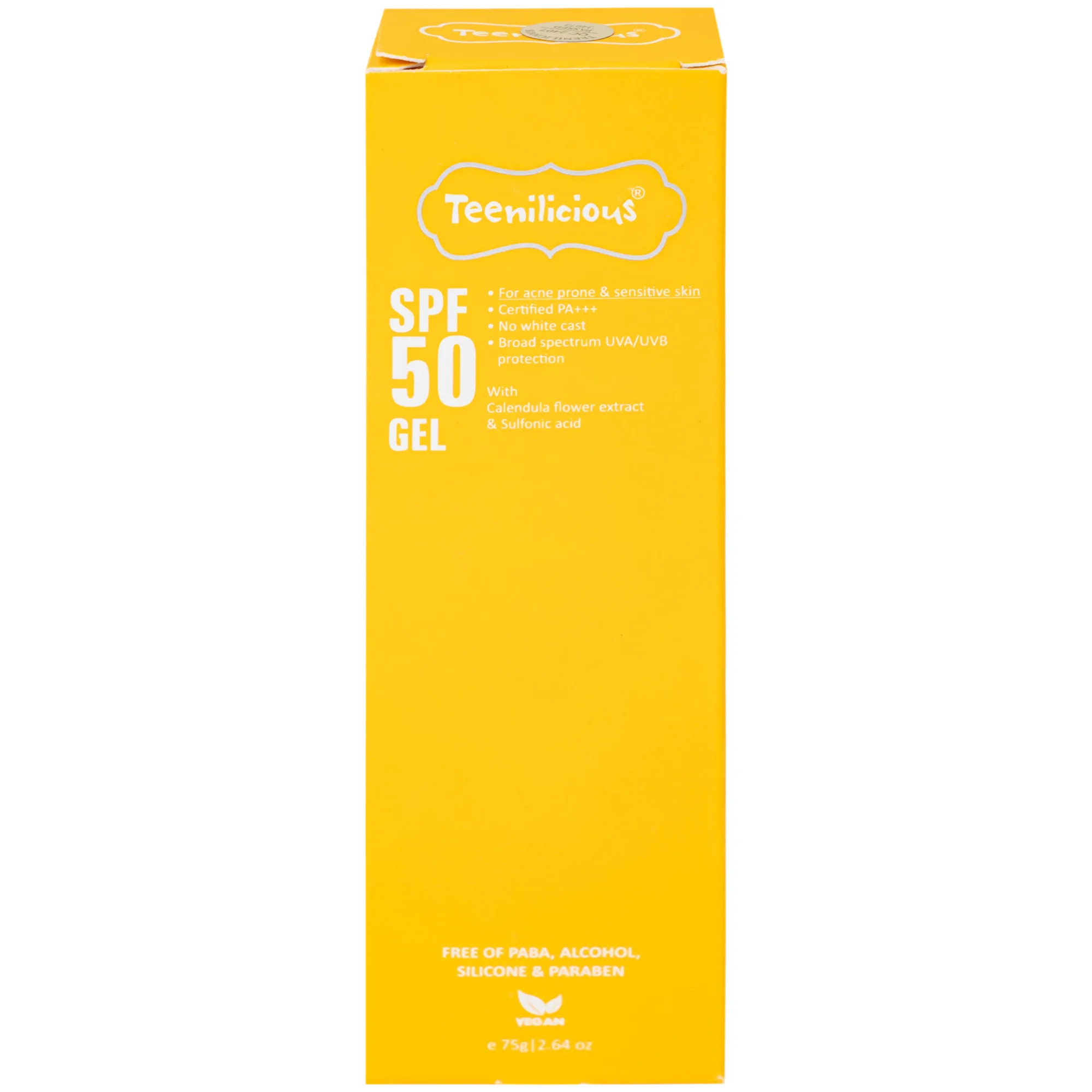 Hình ảnh Gel chống nắng cho da mụn và nhạy cảm Teenilicious SPF50 PA+++ hộp 75g