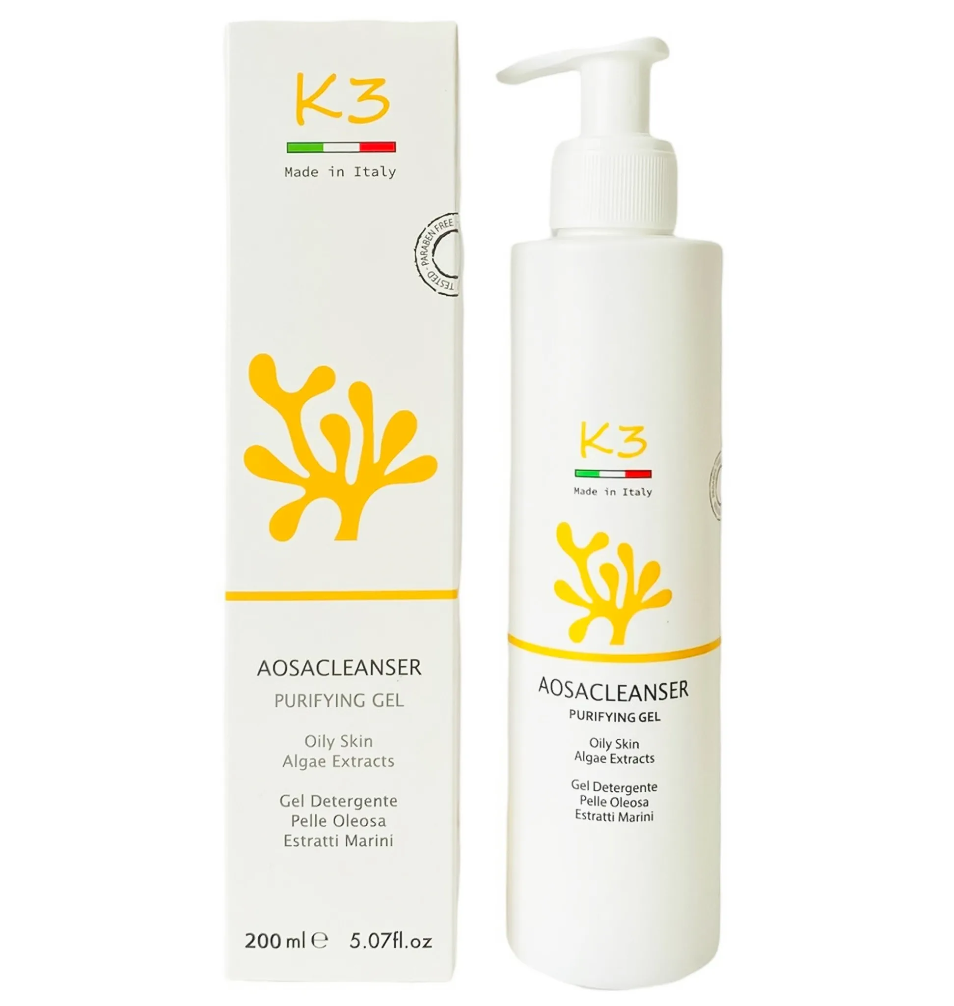 Hình ảnh Gel rửa mặt K3 Aosacleanser Purifying giúp giảm nhờn, mụn, làm sạch da một cách dịu nhẹ (200ml)