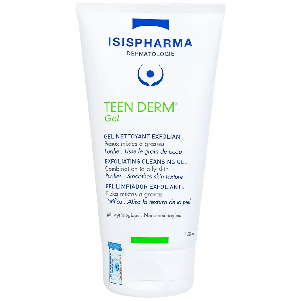 Hình ảnh Gel rửa mặt Isis Pharma Teen Derm Gel hỗ trợ giảm nhờn trên da và ngăn ngừa mụn trứng cá (150ml)