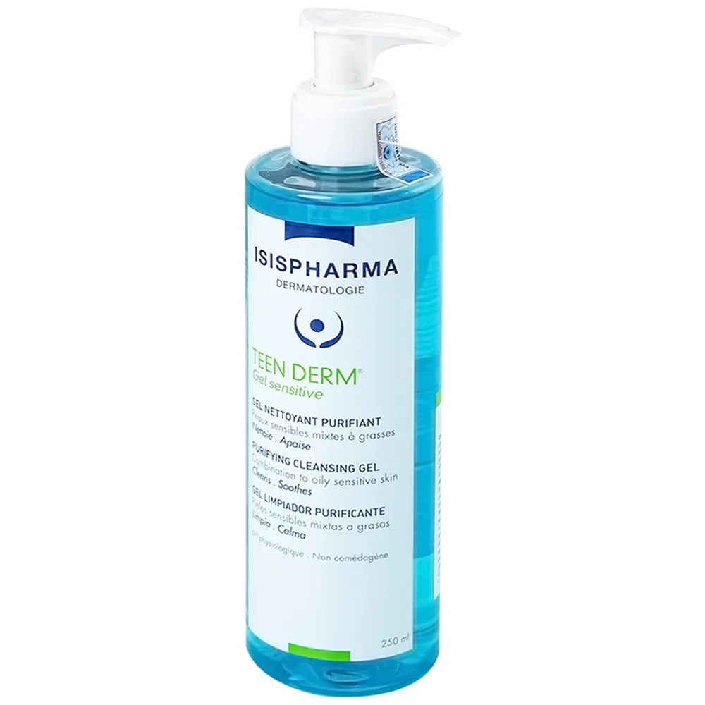 Hình ảnh Gel rửa mặt Isis Pharma Teen Derm Gel Sensitive giúp giảm nhờn, ngăn ngừa mụn cho da nhạy cảm (250ml)