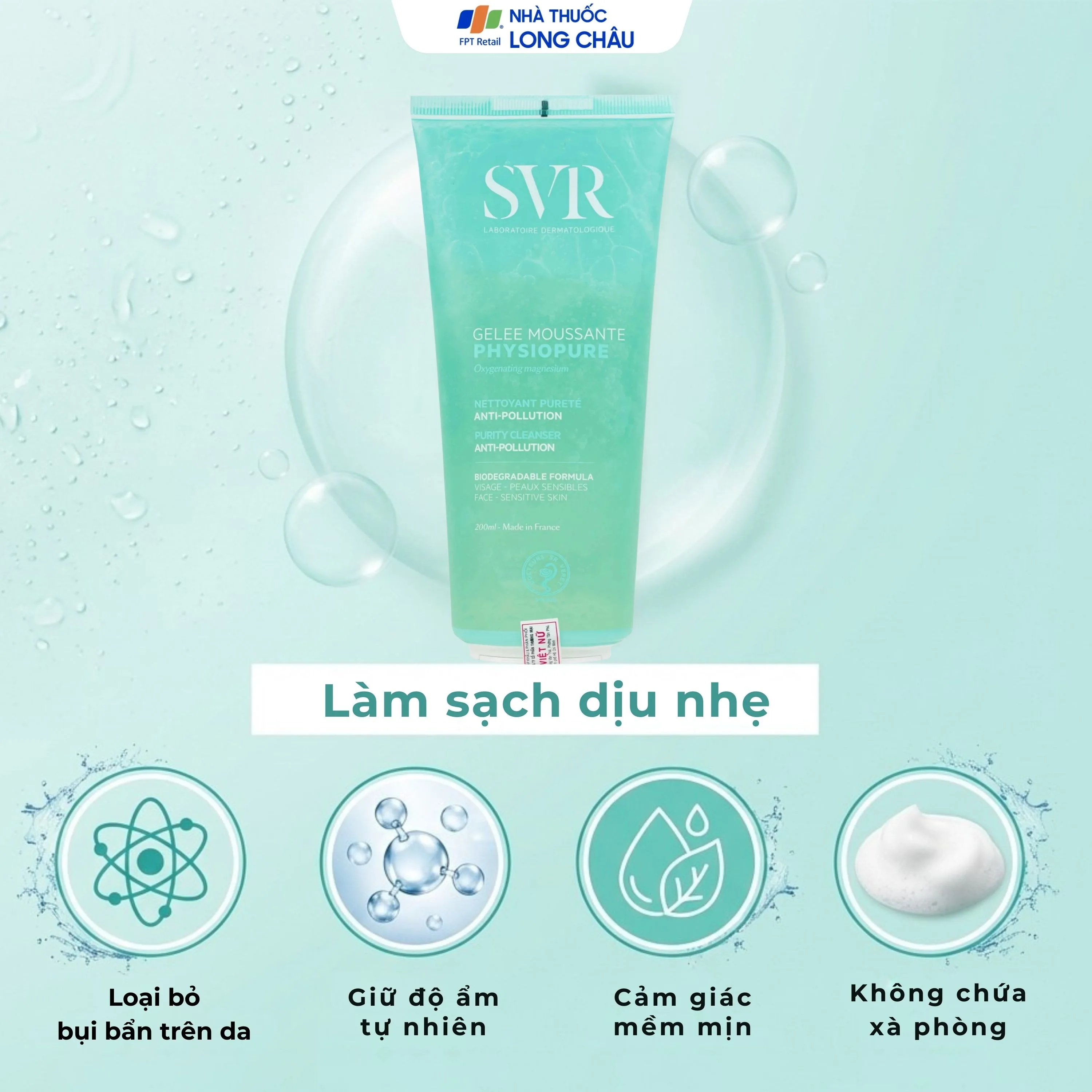 Hình ảnh Gel rửa mặt SVR Physiopure Gelee Moussante dành cho da nhạy cảm (200ml)
