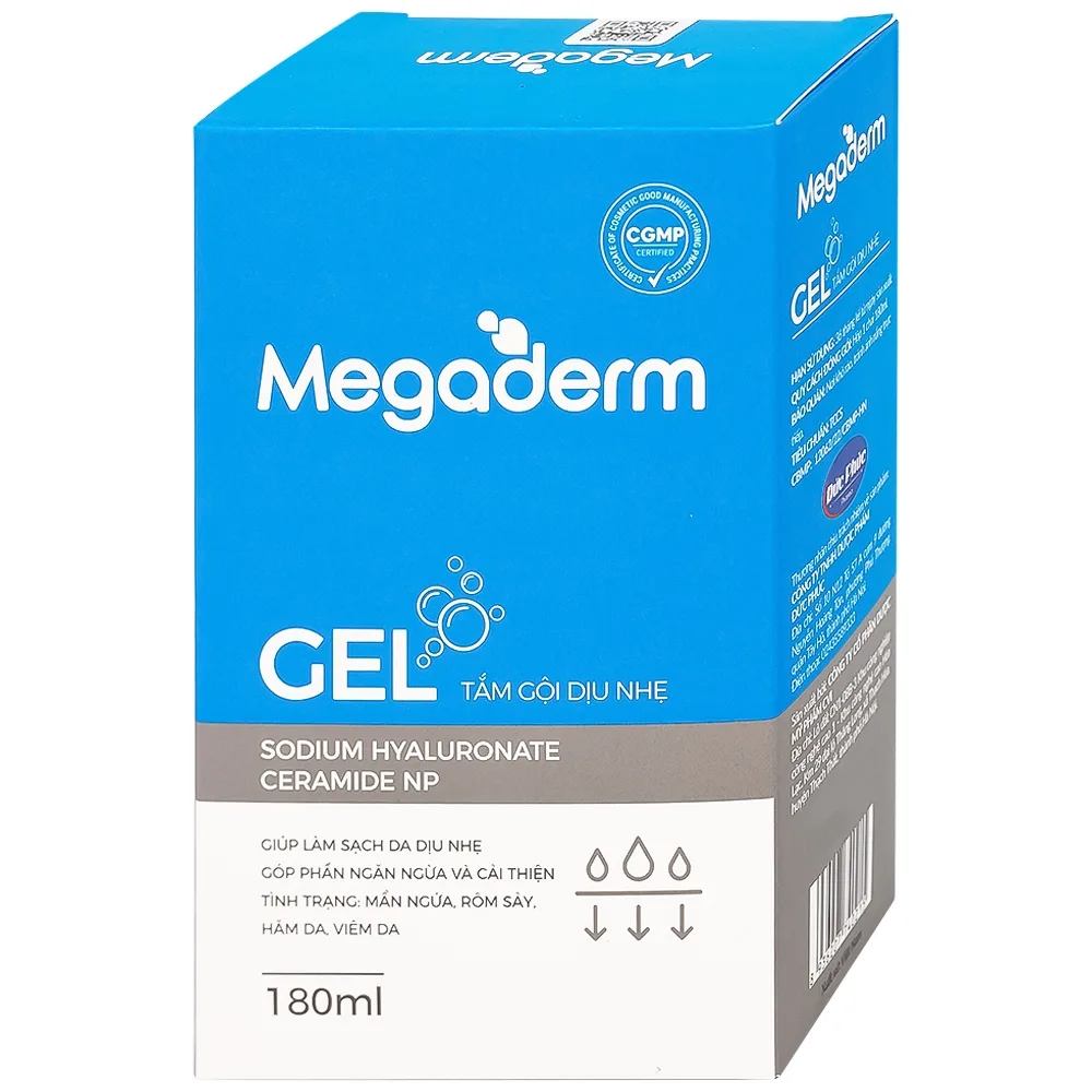 Hình ảnh Gel tắm gội dịu nhẹ Megaderm CVI Đức Phúc Pharma làm sạch dịu nhẹ, chăm sóc và bảo vệ da (180ml)
