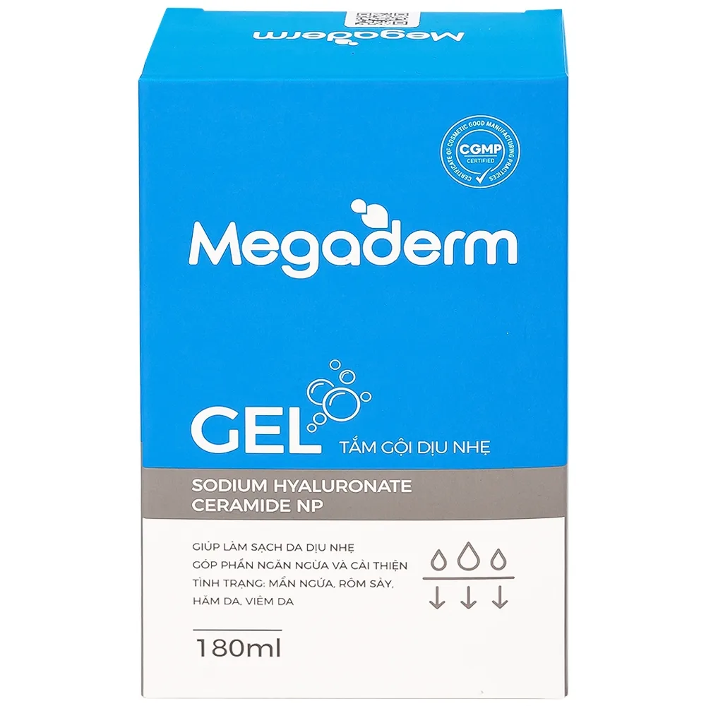 Hình ảnh Gel tắm gội dịu nhẹ Megaderm CVI Đức Phúc Pharma làm sạch dịu nhẹ, chăm sóc và bảo vệ da (180ml)