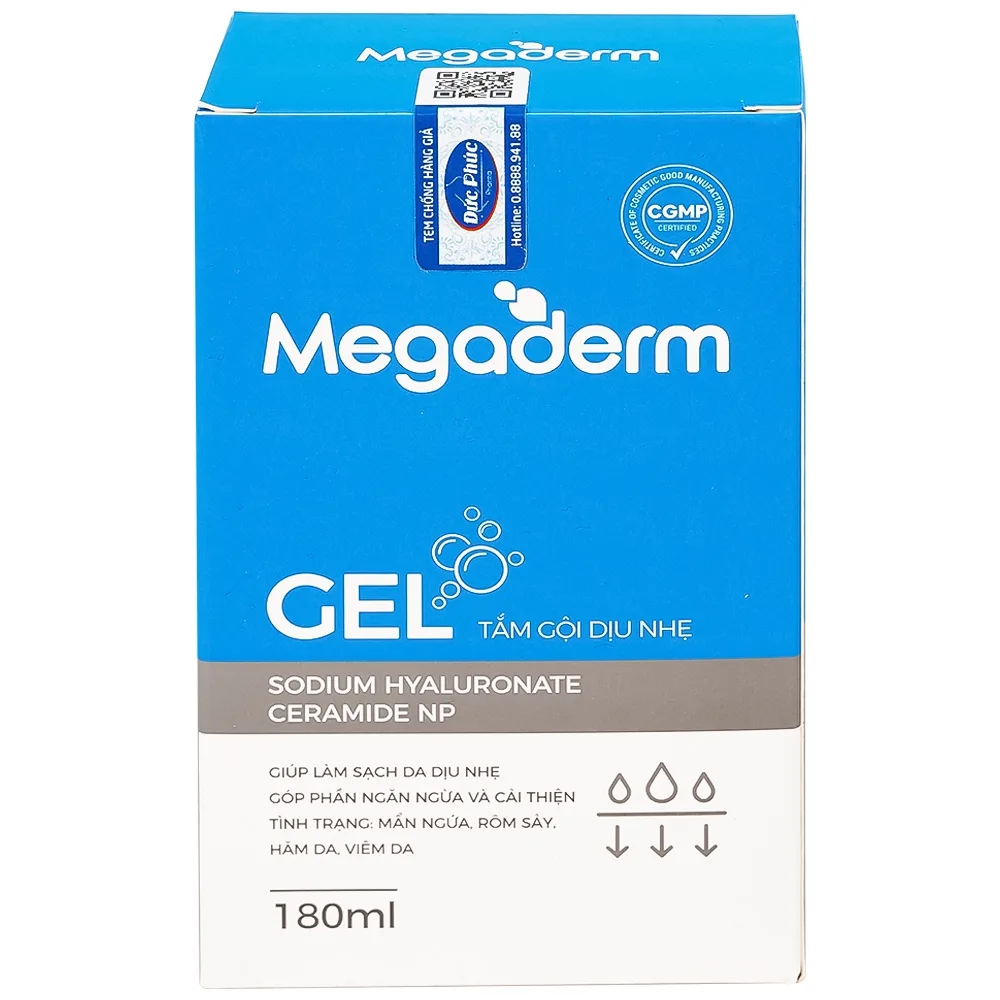 Hình ảnh Gel tắm gội dịu nhẹ Megaderm CVI Đức Phúc Pharma làm sạch dịu nhẹ, chăm sóc và bảo vệ da (180ml)