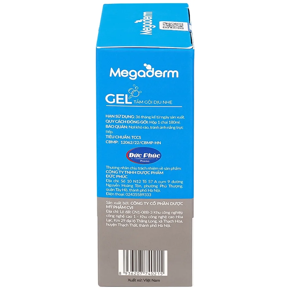 Hình ảnh Gel tắm gội dịu nhẹ Megaderm CVI Đức Phúc Pharma làm sạch dịu nhẹ, chăm sóc và bảo vệ da (180ml)