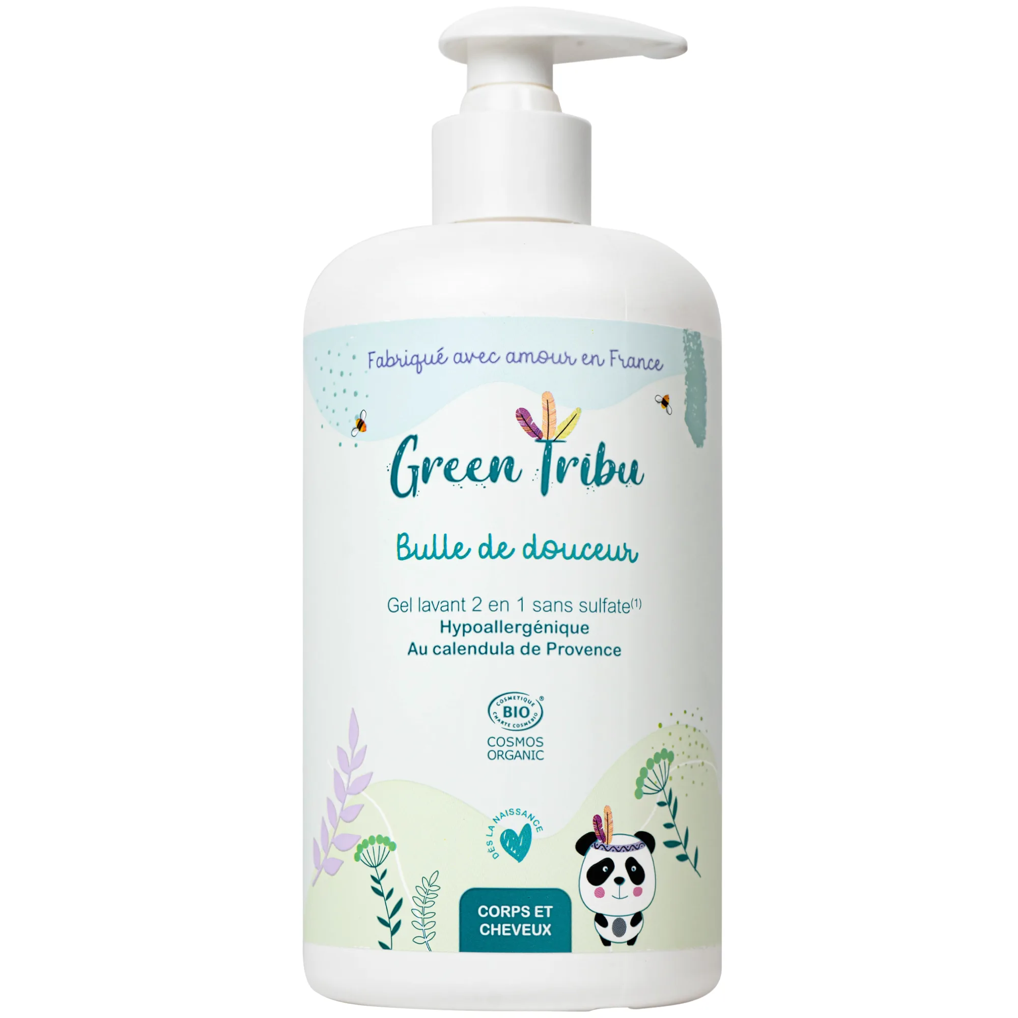 Hình ảnh Gel tắm gội hữu cơ 2 trong 1 cho trẻ sơ sinh và trẻ nhỏ Green Tribu (500ml)