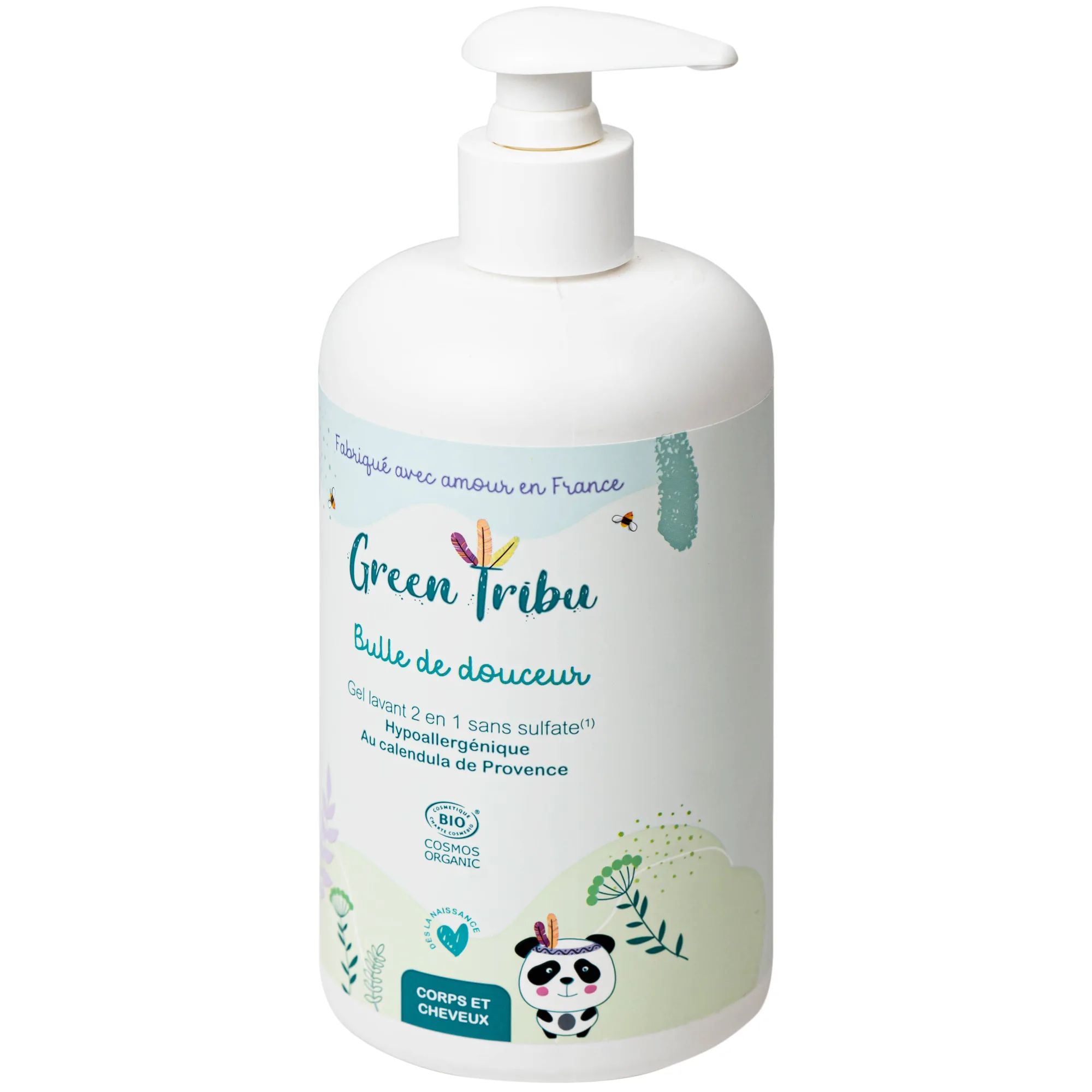 Hình ảnh Gel tắm gội hữu cơ 2 trong 1 cho trẻ sơ sinh và trẻ nhỏ Green Tribu (500ml)