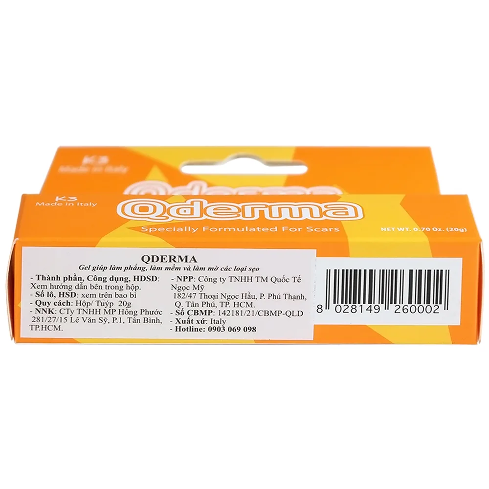 Hình ảnh Gel Qderma giúp làm phẳng, mềm và mờ các loại sẹo (20g)