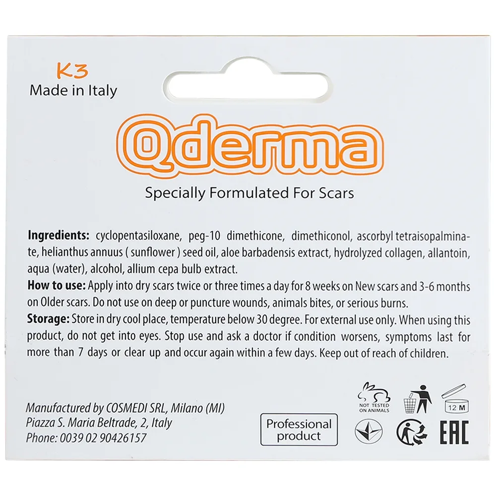 Hình ảnh Gel Qderma giúp làm phẳng, mềm và mờ các loại sẹo (20g)