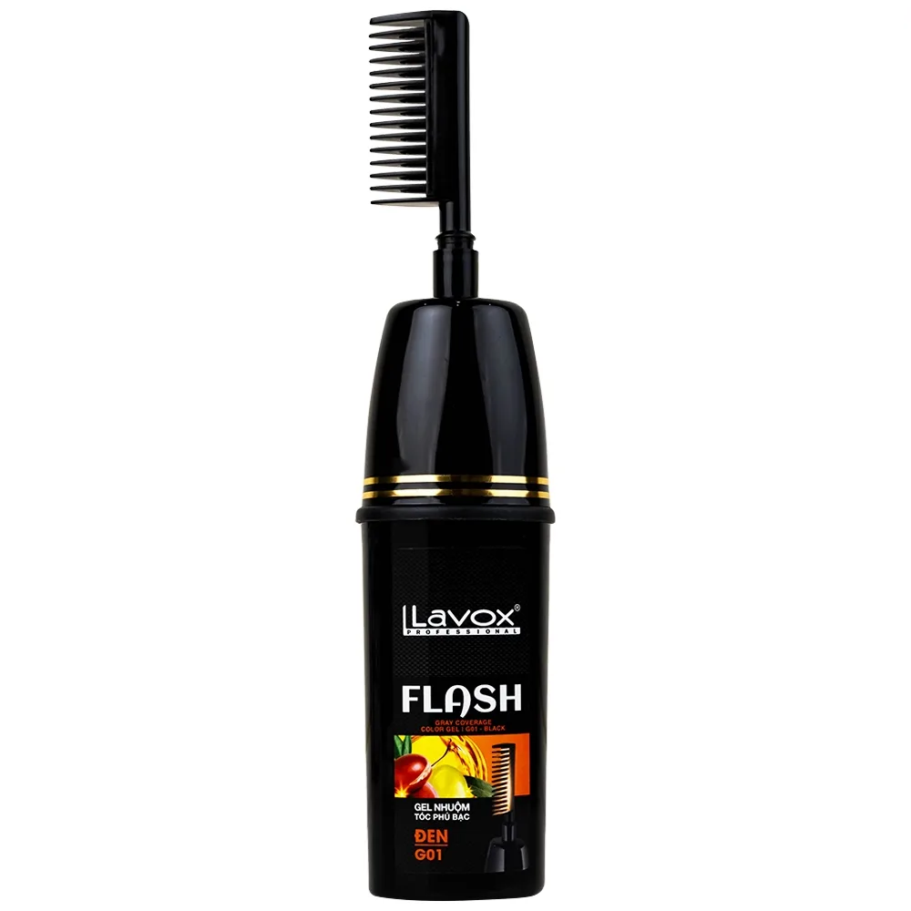 Hình ảnh Gel nhuộm tóc phủ bạc Flash Lavox G01 màu đen (150ml)