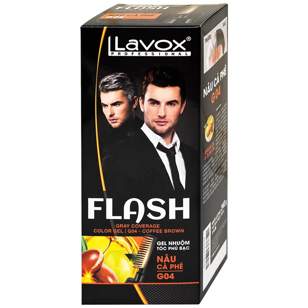 Hình ảnh Gel nhuộm tóc phủ bạc Flash Lavox G04 màu nâu cà phê (150ml)