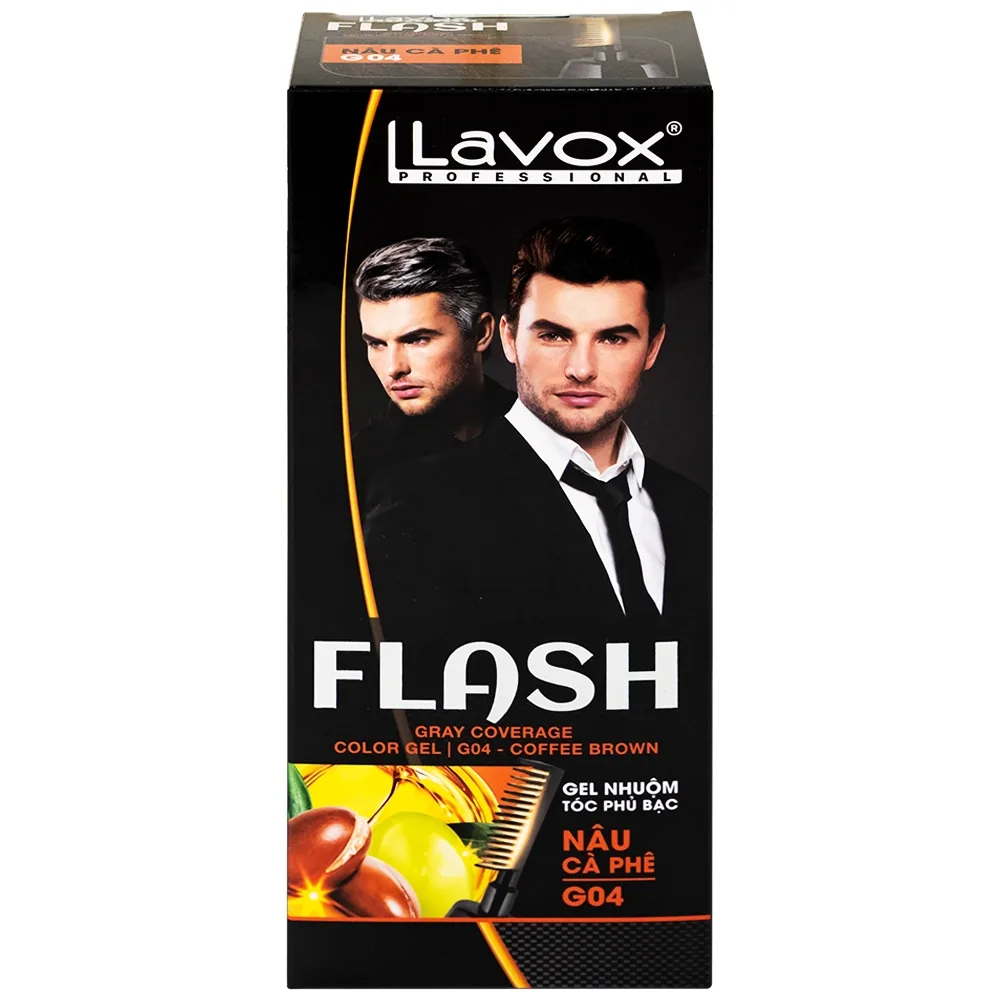 Hình ảnh Gel nhuộm tóc phủ bạc Flash Lavox G04 màu nâu cà phê (150ml)