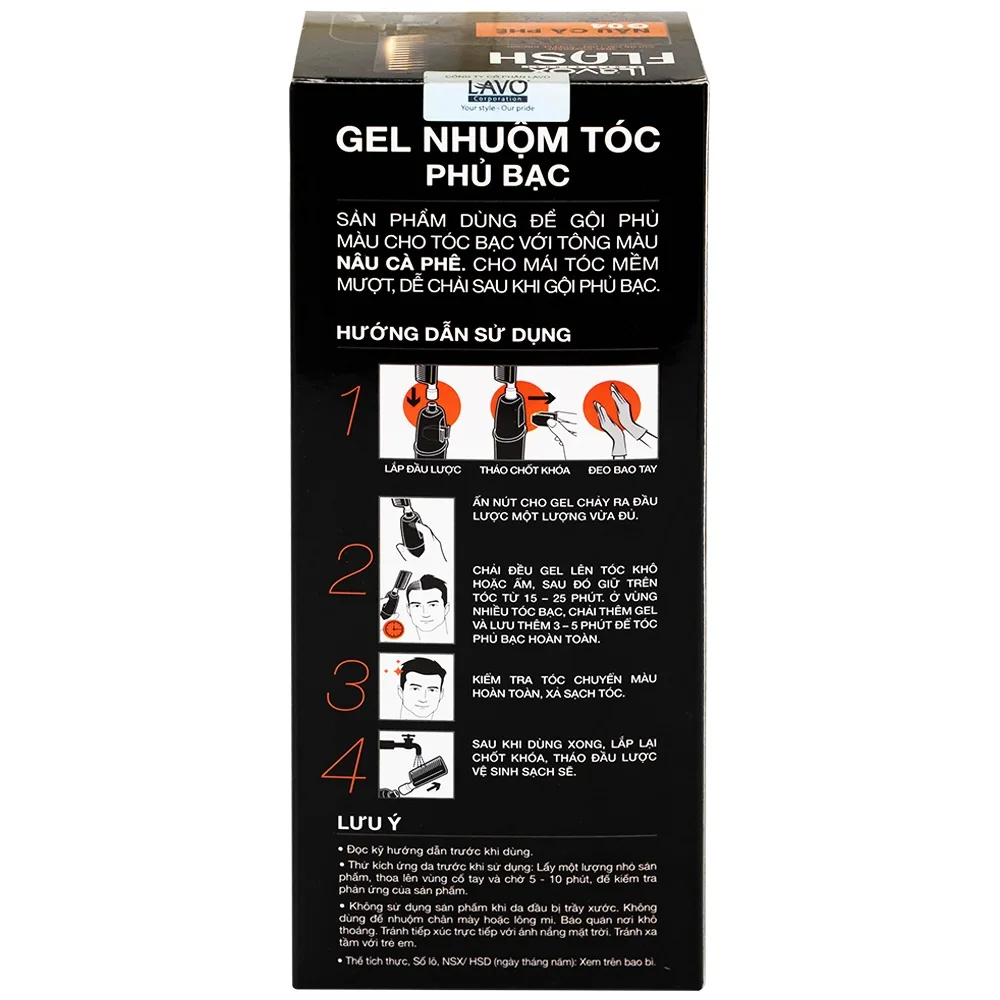 Hình ảnh Gel nhuộm tóc phủ bạc Flash Lavox G04 màu nâu cà phê (150ml)