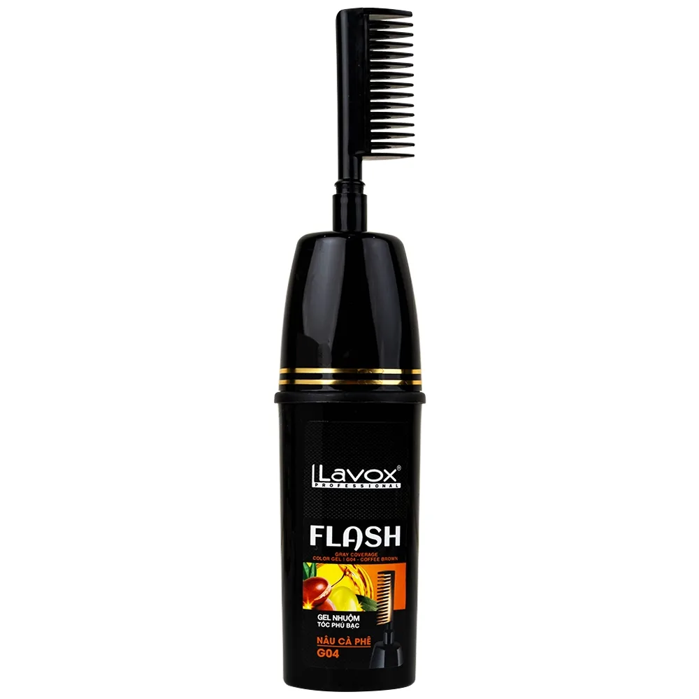 Hình ảnh Gel nhuộm tóc phủ bạc Flash Lavox G04 màu nâu cà phê (150ml)