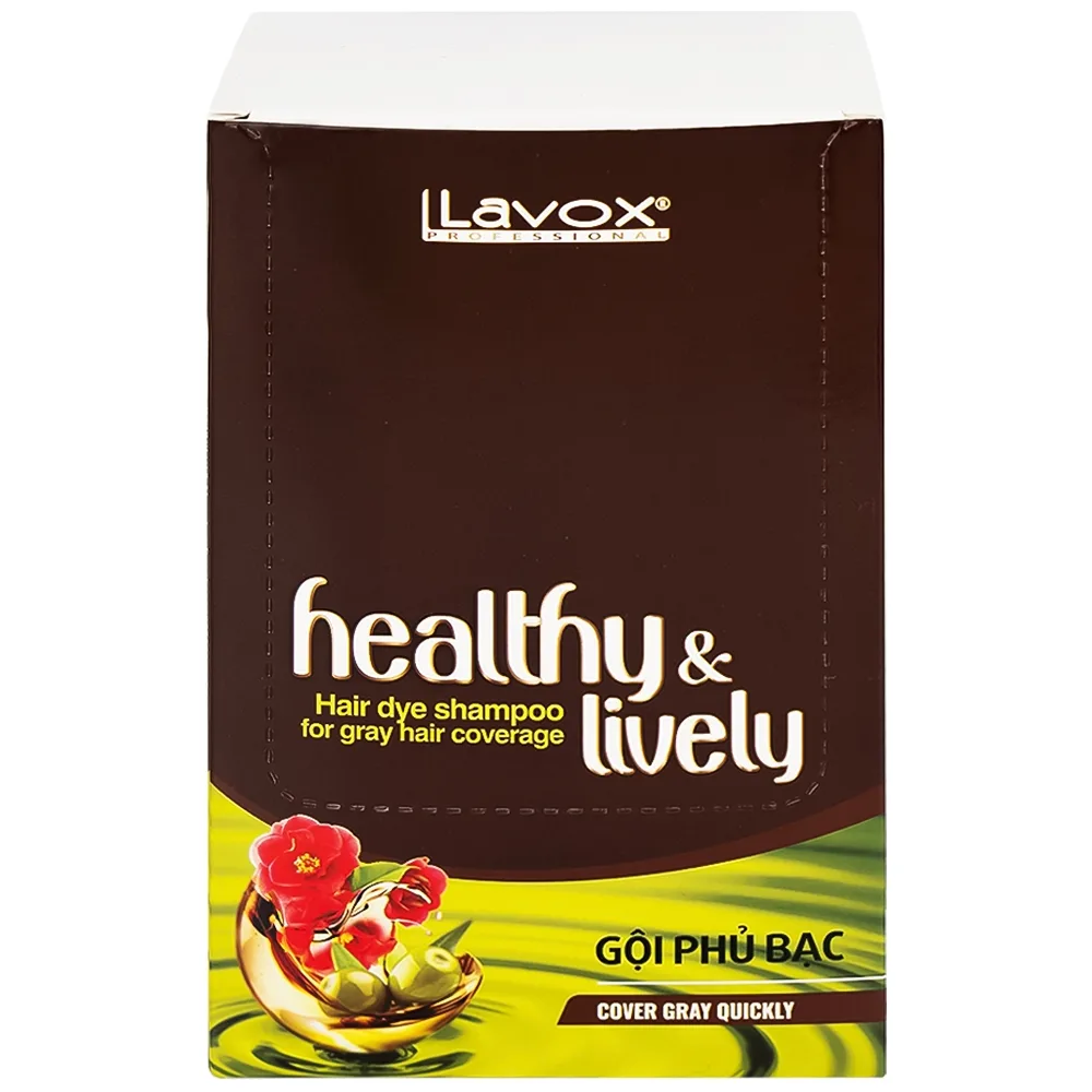 Hình ảnh Gội phủ bạc Healthy and lively H1 Lavox màu đen (10 gói x 30ml)