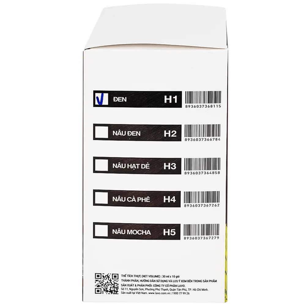 Hình ảnh Gội phủ bạc Healthy and lively H1 Lavox màu đen (10 gói x 30ml)