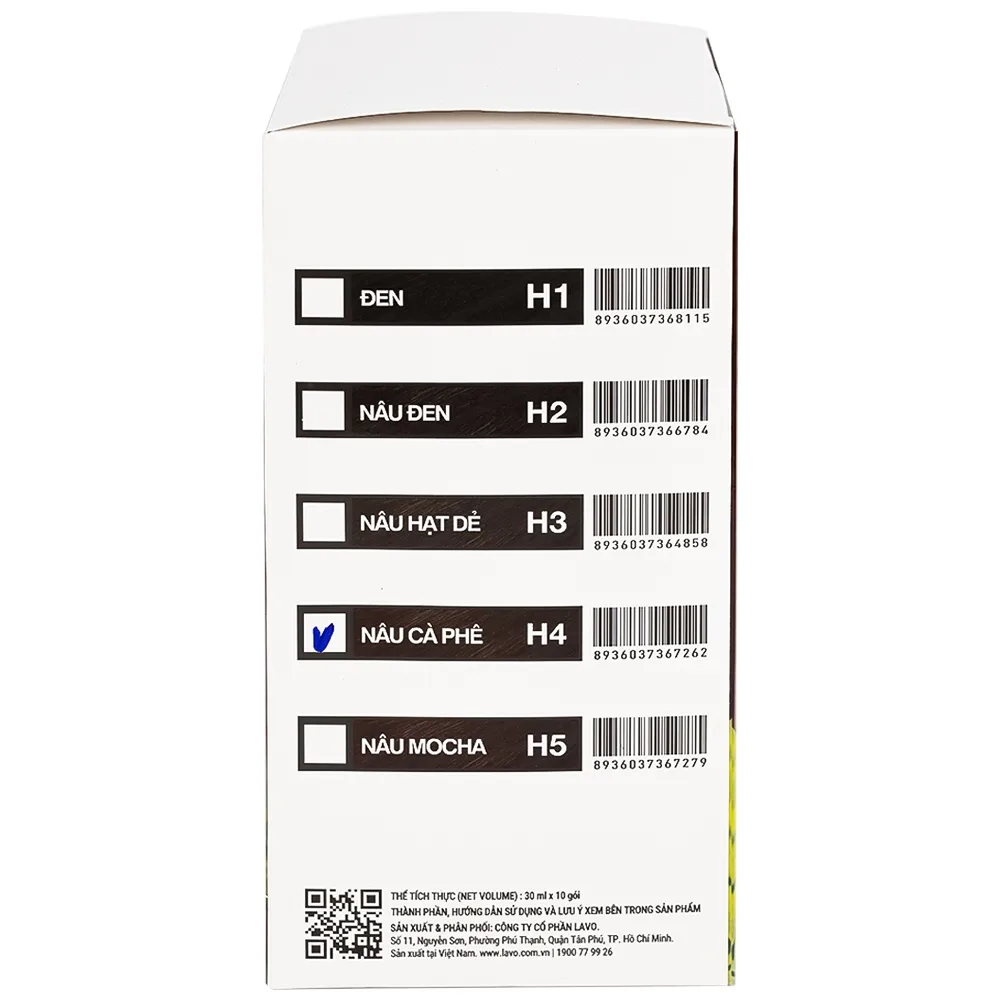 Hình ảnh Gội phủ bạc Healthy and lively H4 Lavox màu nâu cà phê (10 gói x 30ml)